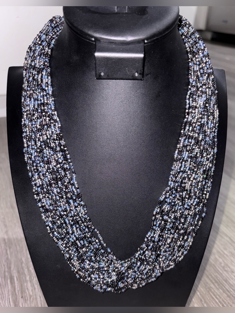 Vintage Multi-Strand Seed Bead Statement Necklace
